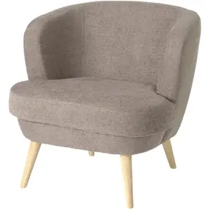 Amadeus Fauteuil chauffeuse Taupe en Feutrine, Coton, Brown, UniqueVendu pardarty