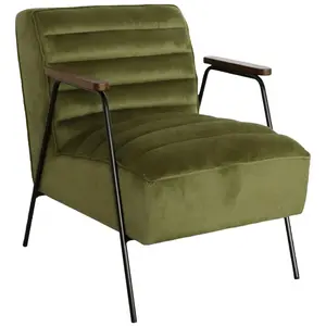 Comparateur de prix : AMADEUS Maisonetstyles Fauteuil 60x76x73 Cm En Tissu Velours Vert Foncé