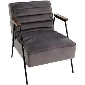 Comparateur de prix : Fauteuil - AMADEUS - Hutch Gris - Vintage - Avec accoudoirs - 1 place