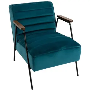 Comparateur de prix : AMADEUS Maisonetstyles Fauteuil 60x76x73 Cm En Tissu Velours Bleu Foncé