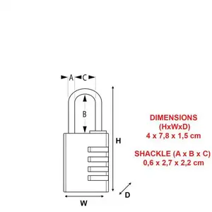 Master Lock Cadenas à combinaison Aluminium 40 mm 7640EURD pas cher