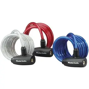 Comparateur de prix : Câble antivol à clé masterlock 1,8 m x 8 mm de diamètre - 8127EURDPRO