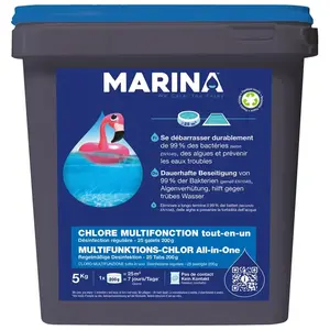 Comparateur de prix : MARINA Chlore Multifonction Galets 200G 5KG Piscine