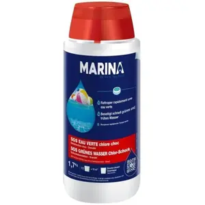 Comparateur de prix : MARINA Désinfection Choc - Granulés Chlore Choc SOS eau verte - 1,7 kg