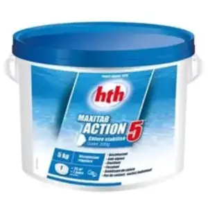Comparateur de prix : Chlore multifonction hth MAXITAB Action 5 galets 200g - 5 kg