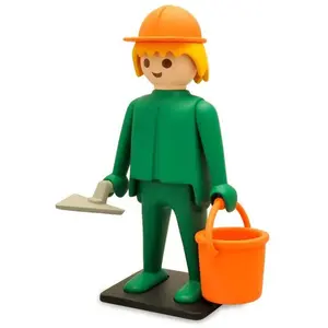 Plastoy figurine resine ouvrier macon - Playmobil Vintage collection pas cher