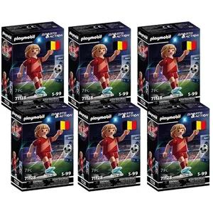 PLAYMOBIL : Sports & Action : 6 joueurs de football - Belgique pas cher