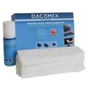 Comparateur de prix : DACOMEX Boîte de 2 x 12 lingettes humides / seches pour ecrans