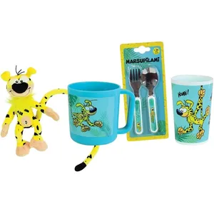 JEMINI Set vaisselle verre, mug, 2 couverts et peluche enfant Fun House Marsupilami TU pas cher