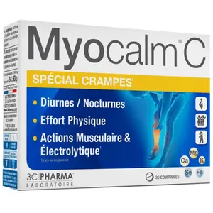 Comparateur de prix : 3C Pharma Myocalm C Spécial Crampes 30 comprimés