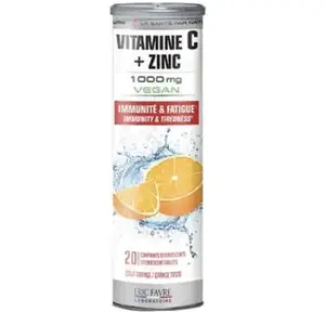 Comparateur de prix : Eric Favre Vitamine C1000 + Zinc Vegan 20 Comprimés Effervescent