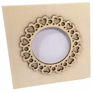 Paris Prix Cadre Petits Coeurs - 11x11cm Beige pas cher