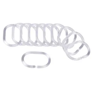 Douceur d'Intérieur Lot de 12 anneaux de douche Vita Blanc transparent pas cher