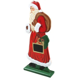 Present Simple 5SUJ827RO Père Noël Bois Plastique Rouge 15.5x5x36.5 cm pas cher