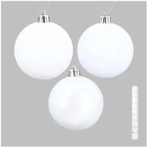 Set de 9 boules de Noel blanche