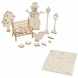 Paris Prix Kit Scènes de Noël 3D "Bonhomme de Neige" 10cm Naturel pas cher