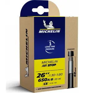 Comparateur de prix : Chambre à air VTT Michelin Air Stop - Noir/Bleu/Jaune - 46-559/48 mm