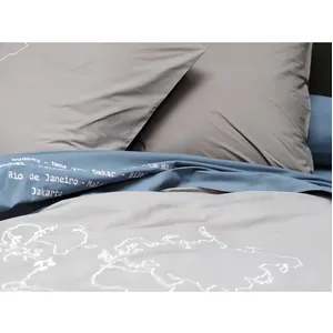 Comparateur de prix : SOLEIL D OCRE Drap plat 180x290 cm brodé navigateur par Sylvie Thiriez