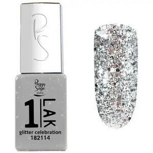 1-LAK Vernis Semi-permanent 3 en 1 de Peggy Sage glitter celebration pas cher
