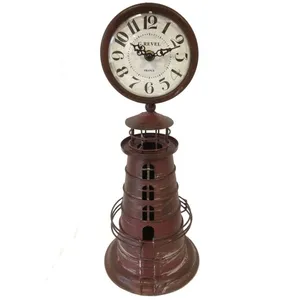 Comparateur de prix : Pendule en métal Phare couleur rouille