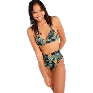 BANANA MOON Haut de maillot de bain imprimé ananas noir Eyro Palmhills L pas cher