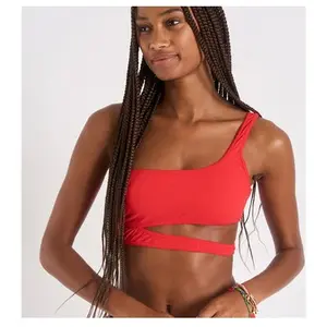 Banana Moon Haut de maillot de bain brassière rouge asymétrique ASYMO Spring M pas cher