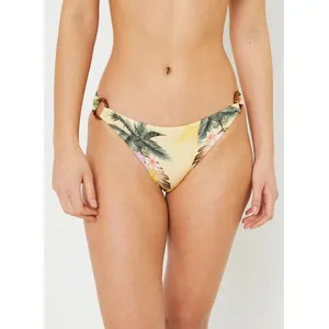 BANANA MOON Bas de maillot de bain jaune imprimé fleurs et palmiers Vaiva LIMETROPIC XL pas cher