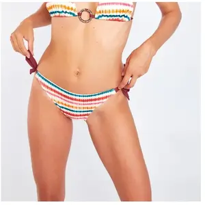 BANANA MOON Bas de maillot de bain à nouer rayé multicolore Dasia Earth XL pas cher