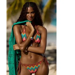 Haut de maillot triangle zig-zag LIKO NALIKA XS pas cher