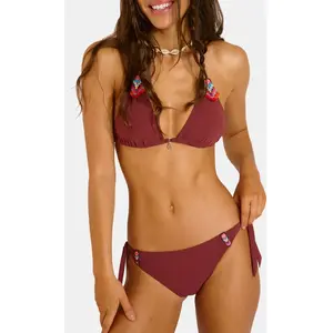 Bas de maillot de bain noué marron DASIA TOTEM S pas cher