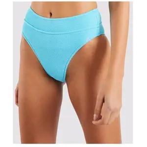 Bas de maillot taille haute turquoise effet froissé Manha Scrunchy XS pas cher