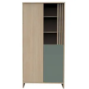 Comparateur de prix : Sauthon - Armoire 2 portes et 1 niche avec claustra en bois décor chêne