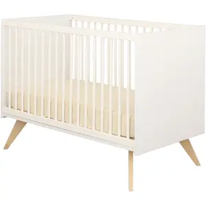 Nacrea Lit bébé Blanc / Hêtre pas cher