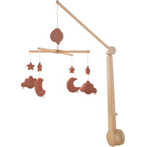 Comparateur de prix : Sauthon Mobile Musical Bébé En Bois Avec 4 Jouets Rouge