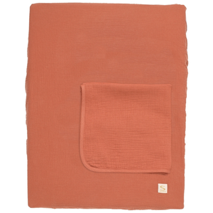 Comparateur de prix : Matelas à langer avec housse et serviette Uni Terracotta ROUGE Sauthon