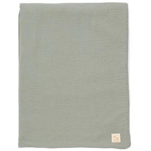 Comparateur de prix : Sauthon Couverture polaire et gaze de coton Sauge (75 x 100 cm)