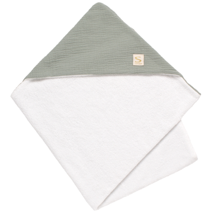 Comparateur de prix : Sauthon Cape de bain en gaze de coton Sauge (75 x 75 cm)