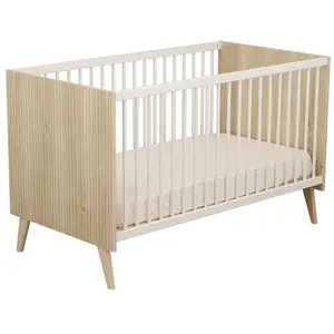 Kronos Lit bébé évolutif Chêne strié sépia pas cher