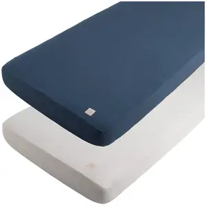 Comparateur de prix : Sauthon Lot De 2 Draps Housse En Coton Pour Lit Bébé Bleu