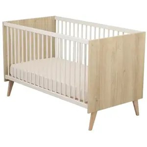 Kronos Lit bébé Chêne strié sépia pas cher