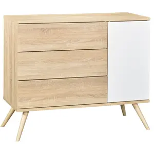 Comparateur de prix : Commode 1 Porte 3 Tiroirs Seventies Bois - Sauthon Meubles