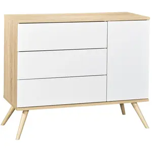 Comparateur de prix : Sauthon Commode 1 Porte Et 3 Tiroirs Blancs Seventies
