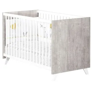 Lit bébé - 120 x 60 cm - Babyprice Scandi gris - En bois