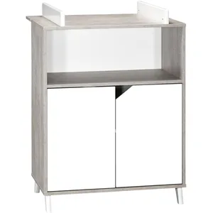 Comparateur de prix : Babyprice - Scandi Gris - Commode 2 Portes Et 1 Niche - Baby Price