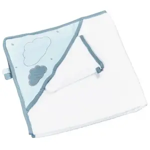 Comparateur de prix : Sauthon Cape De Bain Et Gant En Coton Blanc