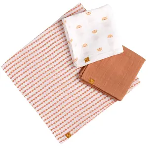 Comparateur de prix : Lot De 3 Langes Coton Bio 70 X 70 Sunlight - Sauthon Baby Deco