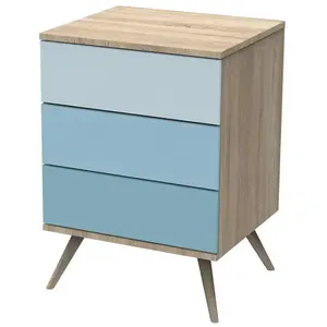 Petite commode 3 tiroirs seventies BLEU Sauthon