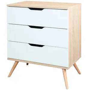 Sixties Commode 3 tiroirs Blanc pas cher