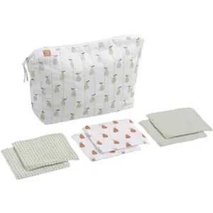 Sauthon Trousse de toilette - Botanica - Vert tilleul - Coton - Déperlant - Zippée pas cher