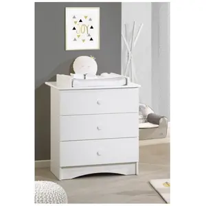 Basic commode avec plan à langer intégré Blanc pas cher